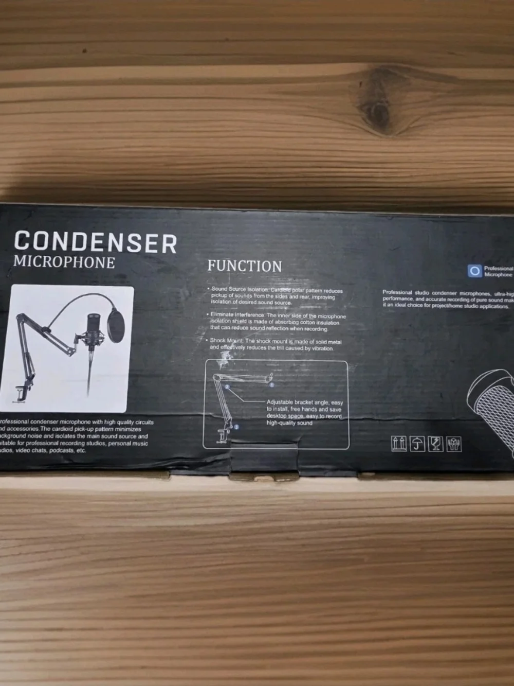 Condenser Microphone Kit with Black Boom Arm and Pop Filter